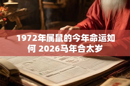 1972年属鼠的今年命运如何 2026马年合太岁