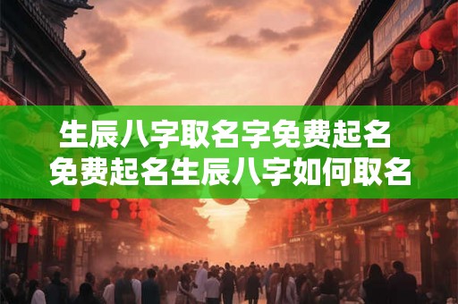 生辰八字取名字免费起名 免费起名生辰八字如何取名