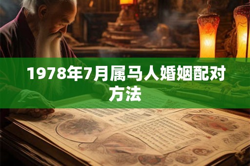 1978年7月属马人婚姻配对方法
