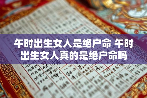 午时出生女人是绝户命 午时出生女人真的是绝户命吗