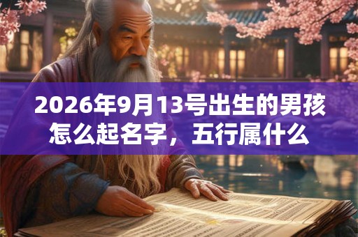 2026年9月13号出生的男孩怎么起名字，五行属什么