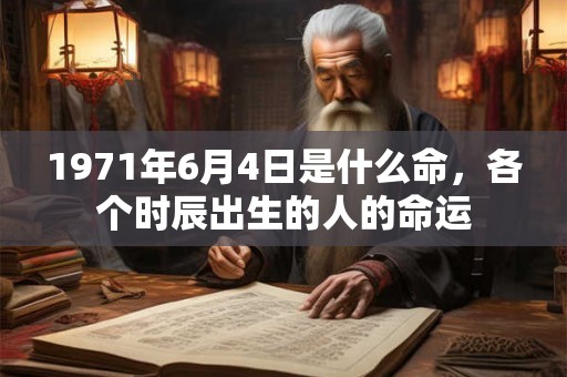 1971年6月4日是什么命，各个时辰出生的人的命运