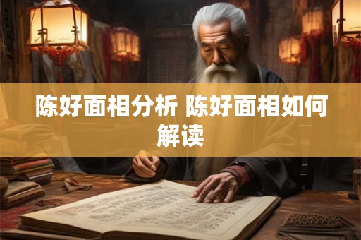 陈好面相分析 陈好面相如何解读