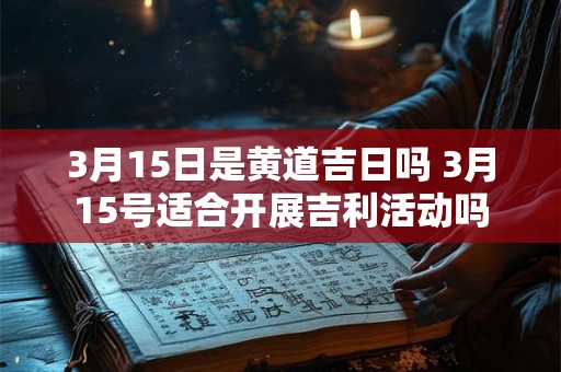 3月15日是黄道吉日吗 3月15号适合开展吉利活动吗