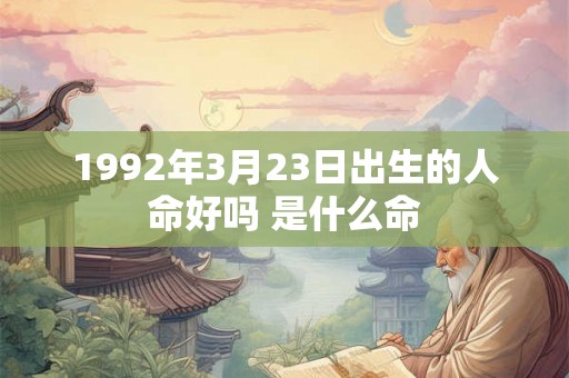 1992年3月23日出生的人命好吗 是什么命 1992年3月23日出生的人命好吗 是什么命