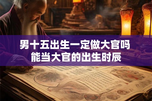 男十五出生一定做大官吗 能当大官的出生时辰