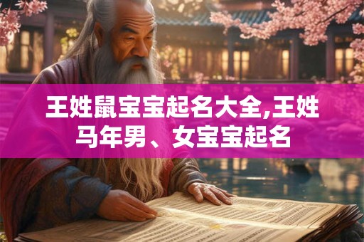 王姓鼠宝宝起名大全,王姓马年男、女宝宝起名