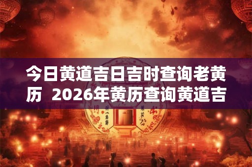 今日黄道吉日吉时查询老黄历  2026年黄历查询黄道吉日