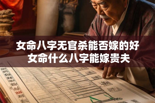女命八字无官杀能否嫁的好 女命什么八字能嫁贵夫