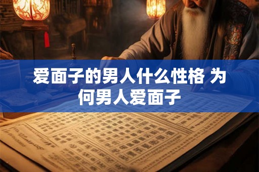 爱面子的男人什么性格 为何男人爱面子