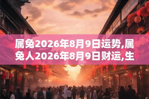 属兔2026年8月9日运势,属兔人2026年8月9日财运,生肖兔2026年8月9日运势