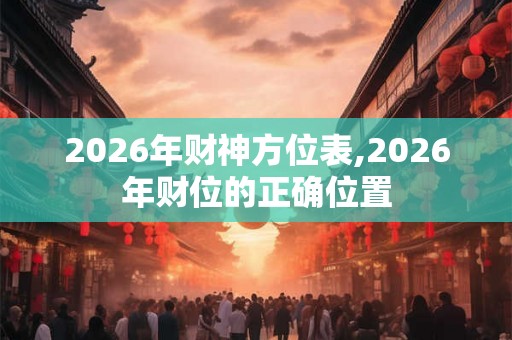 2026年财神方位表,2026年财位的正确位置 2026年财神方位表,2026年财位的正确位置
