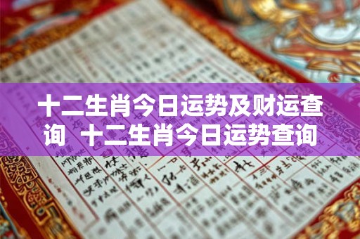 十二生肖今日运势及财运查询 十二生肖今日运势查询易安居 十二生肖今日运势及财运查询 十二生肖今日运势查询易安居