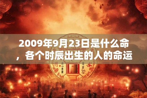 2009年9月23日是什么命，各个时辰出生的人的命运