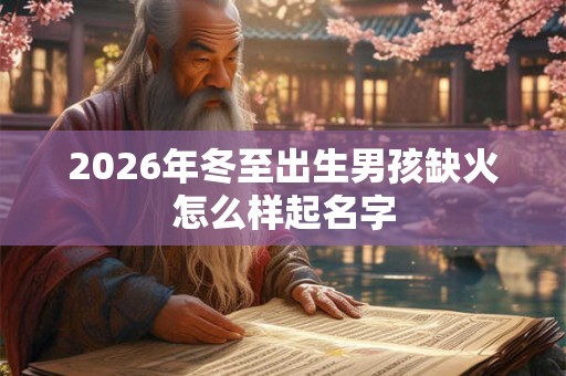 2026年冬至出生男孩缺火怎么样起名字