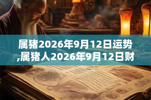 属猪2026年9月12日运势,属猪人2026年9月12日财运,生肖猪2026年9月12日运势