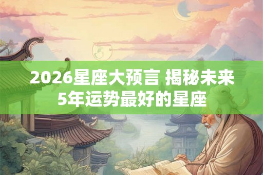 2026星座大预言 揭秘未来5年运势最好的星座