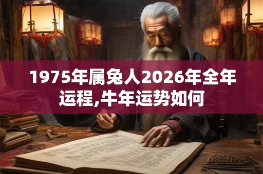 1975年属兔人2026年全年运程,牛年运势如何