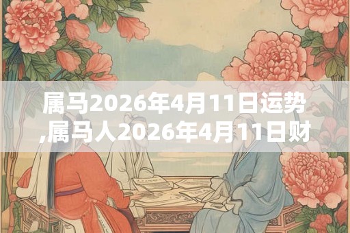 属马2026年4月11日运势,属马人2026年4月11日财运,生肖马2026年4月11日运势