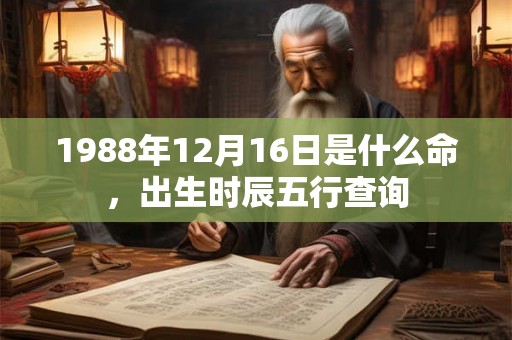 1988年12月16日是什么命，出生时辰五行查询