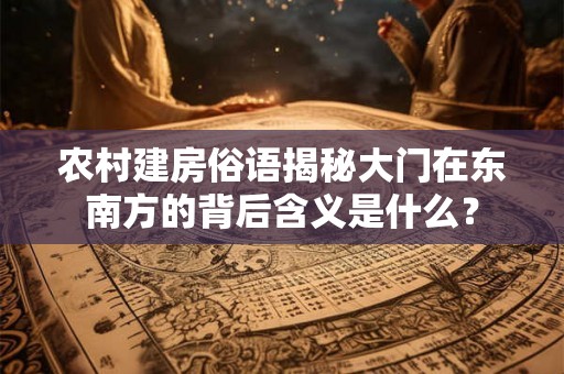 农村建房俗语揭秘大门在东南方的背后含义是什么？