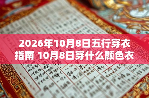 2026年10月8日五行穿衣指南 10月8日穿什么颜色衣服