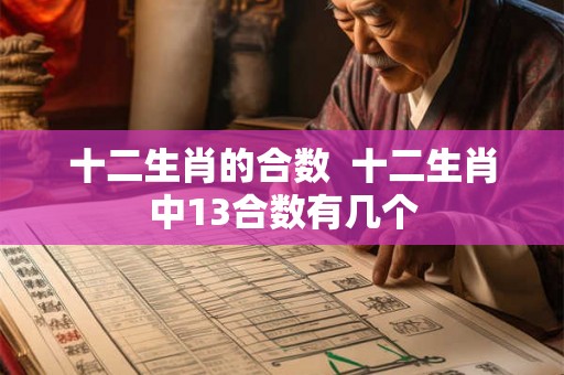 十二生肖的合数  十二生肖中13合数有几个