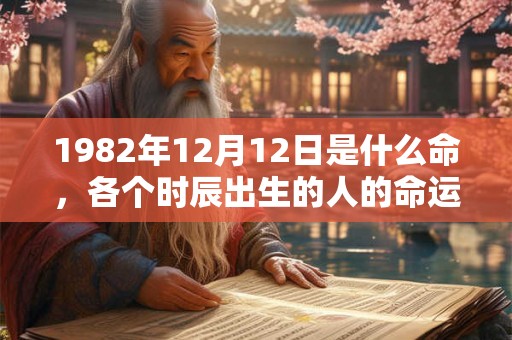 1982年12月12日是什么命，各个时辰出生的人的命运
