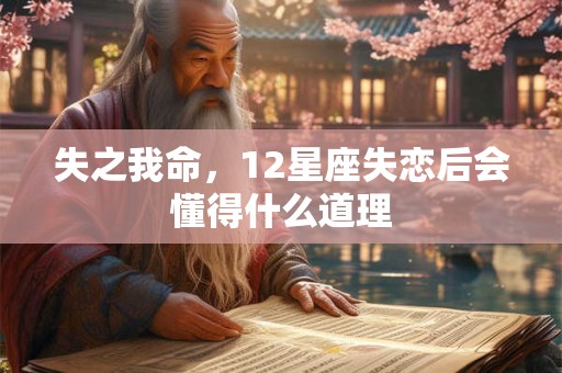 失之我命，12星座失恋后会懂得什么道理