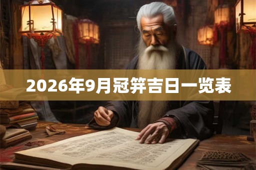 2026年9月冠笄吉日一览表