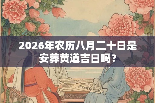 2026年农历八月二十日是安葬黄道吉日吗？