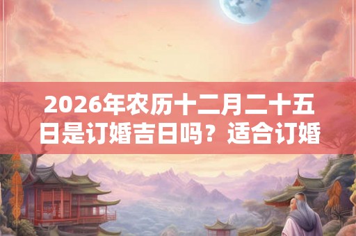 2026年农历十二月二十五日是订婚吉日吗？适合订婚吗？