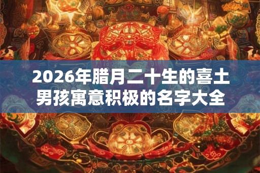 2026年腊月二十生的喜土男孩寓意积极的名字大全