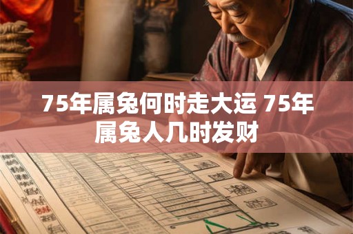 75年属兔何时走大运 75年属兔人几时发财