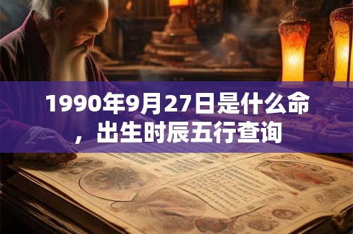 1990年9月27日是什么命，出生时辰五行查询