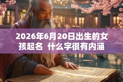 2026年6月20日出生的女孩起名  什么字很有内涵