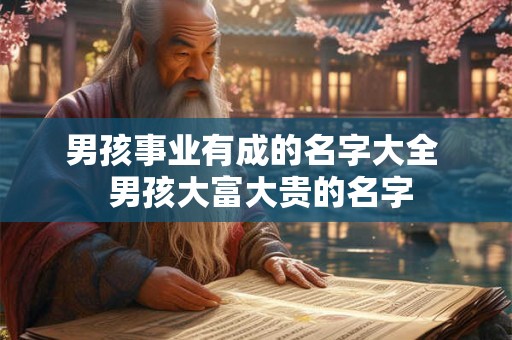 男孩事业有成的名字大全  男孩大富大贵的名字