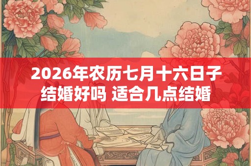 2026年农历七月十六日子结婚好吗 适合几点结婚