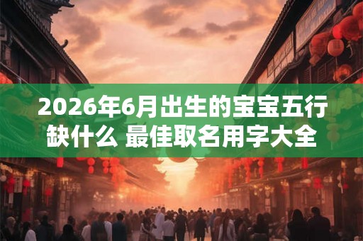 2026年6月出生的宝宝五行缺什么 最佳取名用字大全集