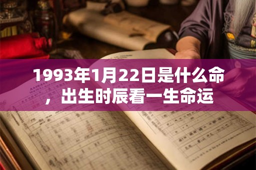1993年1月22日是什么命，出生时辰看一生命运