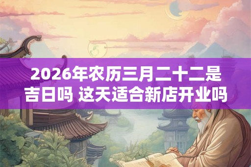 2026年农历三月二十二是吉日吗 这天适合新店开业吗
