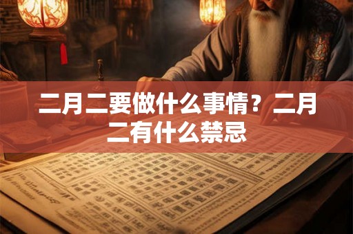 二月二要做什么事情？二月二有什么禁忌