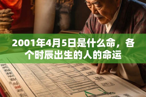 2001年4月5日是什么命，各个时辰出生的人的命运