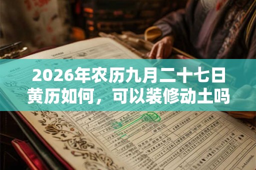 2026年农历九月二十七日黄历如何，可以装修动土吗？