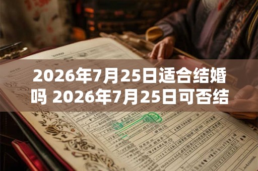 2026年7月25日适合结婚吗 2026年7月25日可否结婚
