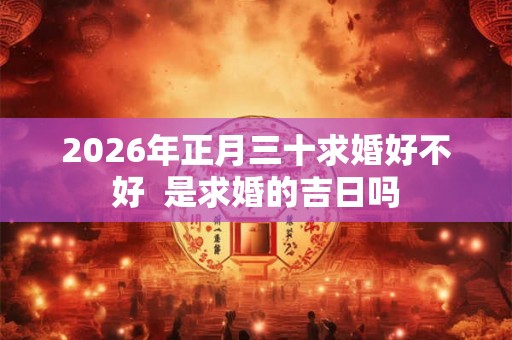 2026年正月三十求婚好不好 是求婚的吉日吗 2026年正月三十求婚好不好 是求婚的吉日吗
