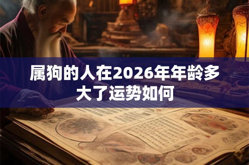 属狗的人在2026年年龄多大了运势如何 属狗的人在2026年年龄多大了运势如何