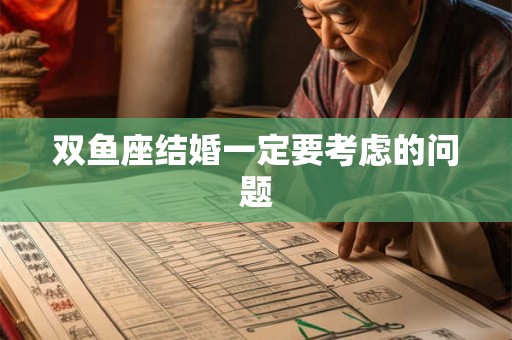 双鱼座结婚一定要考虑的问题 双鱼座结婚一定要考虑的问题