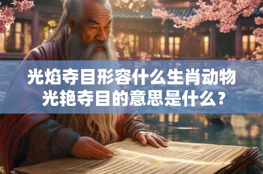 光焰夺目形容什么生肖动物 光艳夺目的意思是什么? 光焰夺目形容什么生肖动物 光艳夺目的意思是什么?