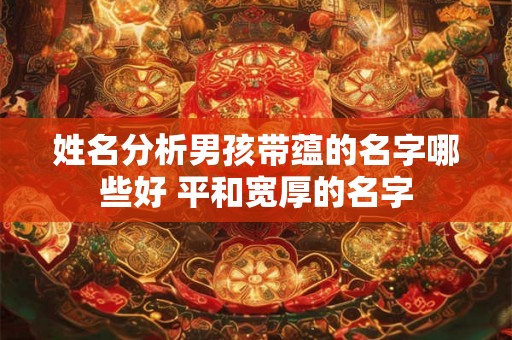 姓名分析男孩带蕴的名字哪些好 平和宽厚的名字
